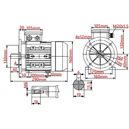 SILNIK ELEKTRYCZNY 1,1kW 1390obr +PRZEKŁADNIA I=20